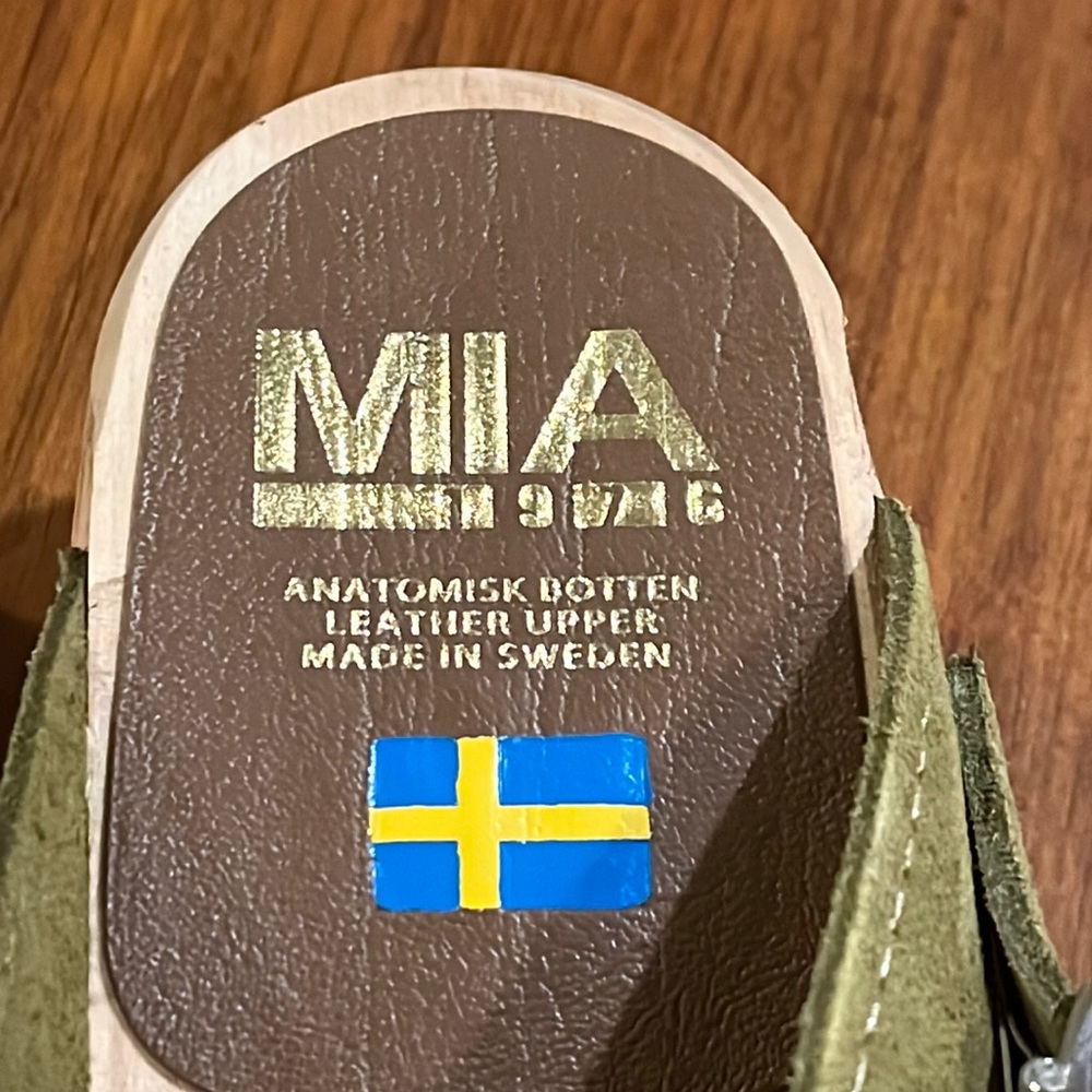 Mia Alma Lug suede Swedish Anatomisk Clogs shoes new women’s size 6 olive - Picture 9 of 15
